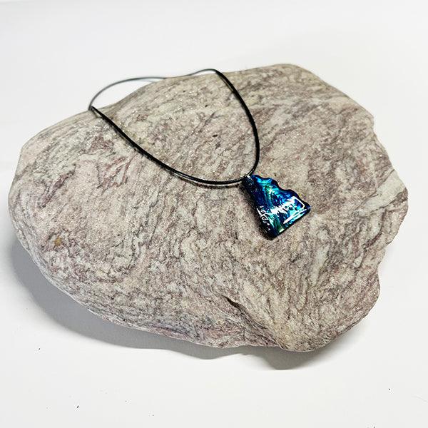 Affordable Paua Freeform Necklace on Cord with Clasp - Image 5