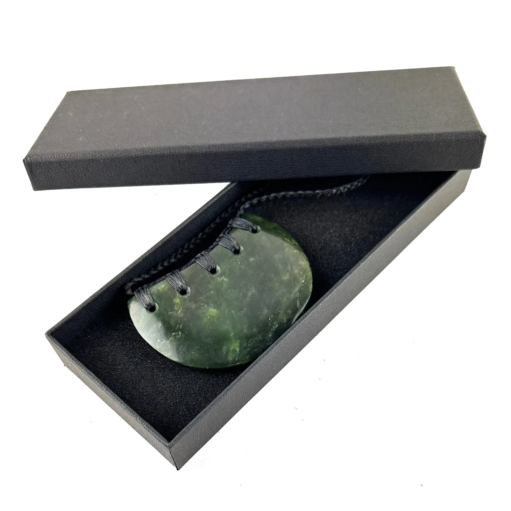 Beautiful Genuine NZ Greenstone Breastplate Māori Kōuma Necklace - Image 5