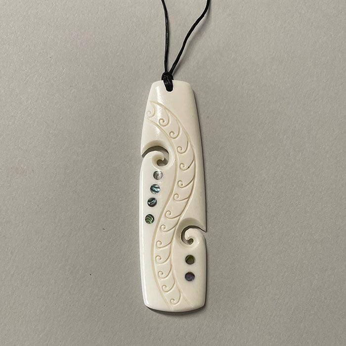 Beautiful Long Maori Bone Drop Necklace