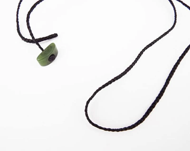 Braided Necklace Cord with Greenstone Toggle