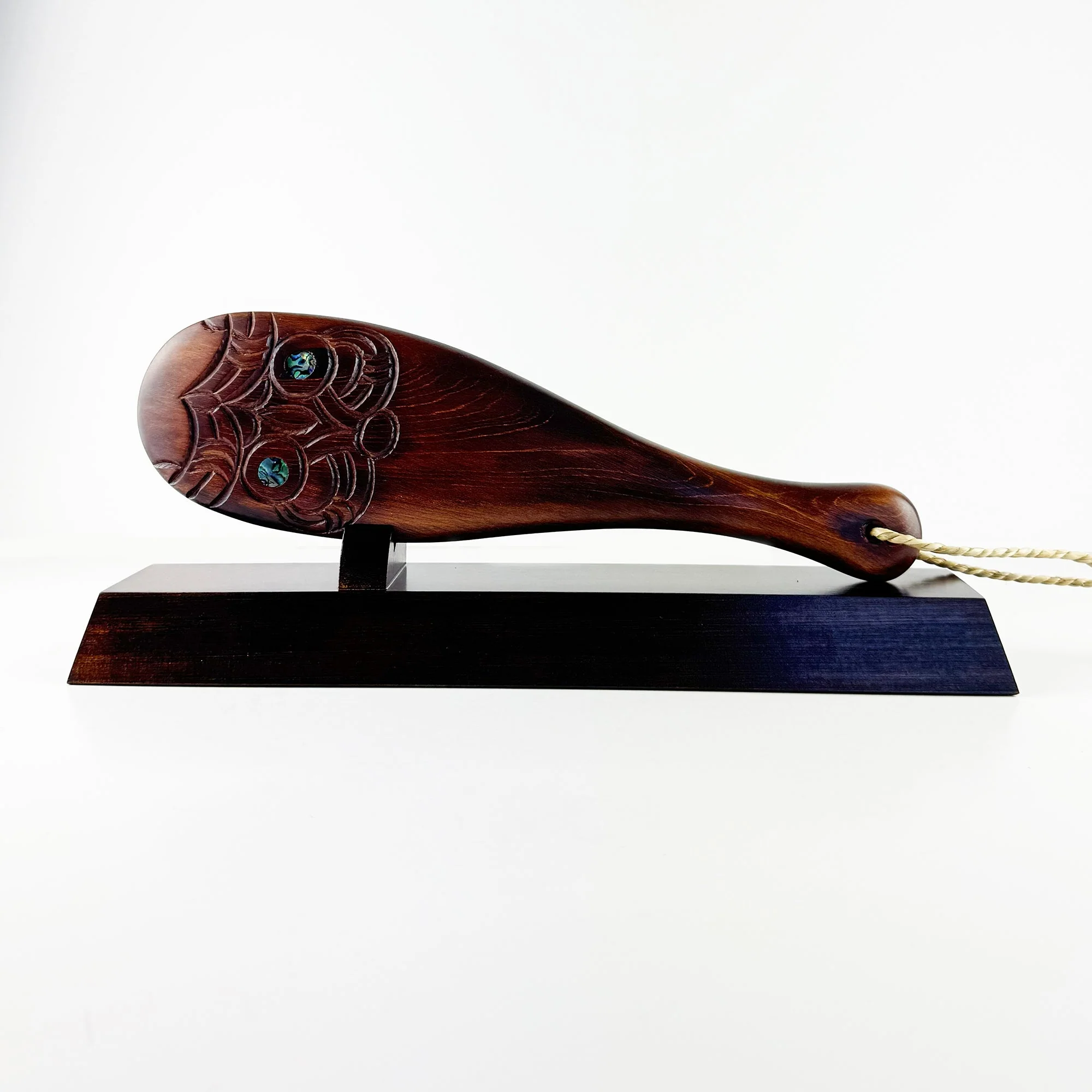 Carved Maori Patu on Stand