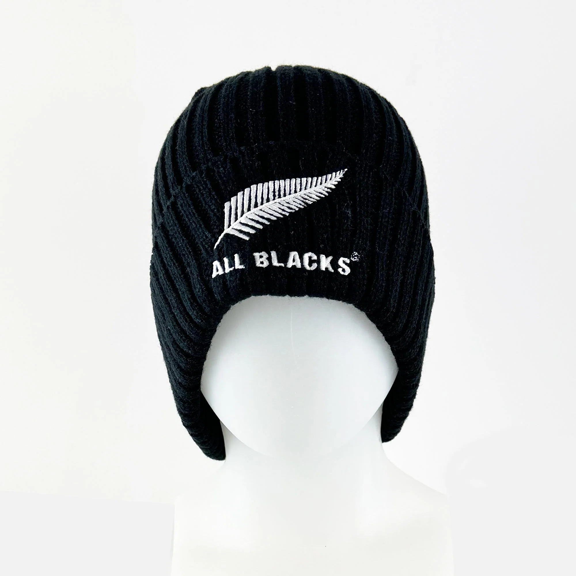 Classic All Blacks Rugby Ribbed Beanie Hat - Image 3