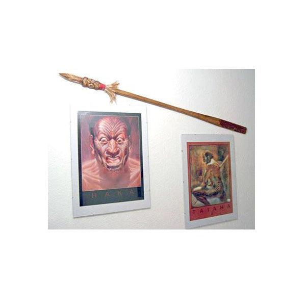 Full Size Maori Taiaha with Carved Shaft and Head (Stand Optional) - Image 9