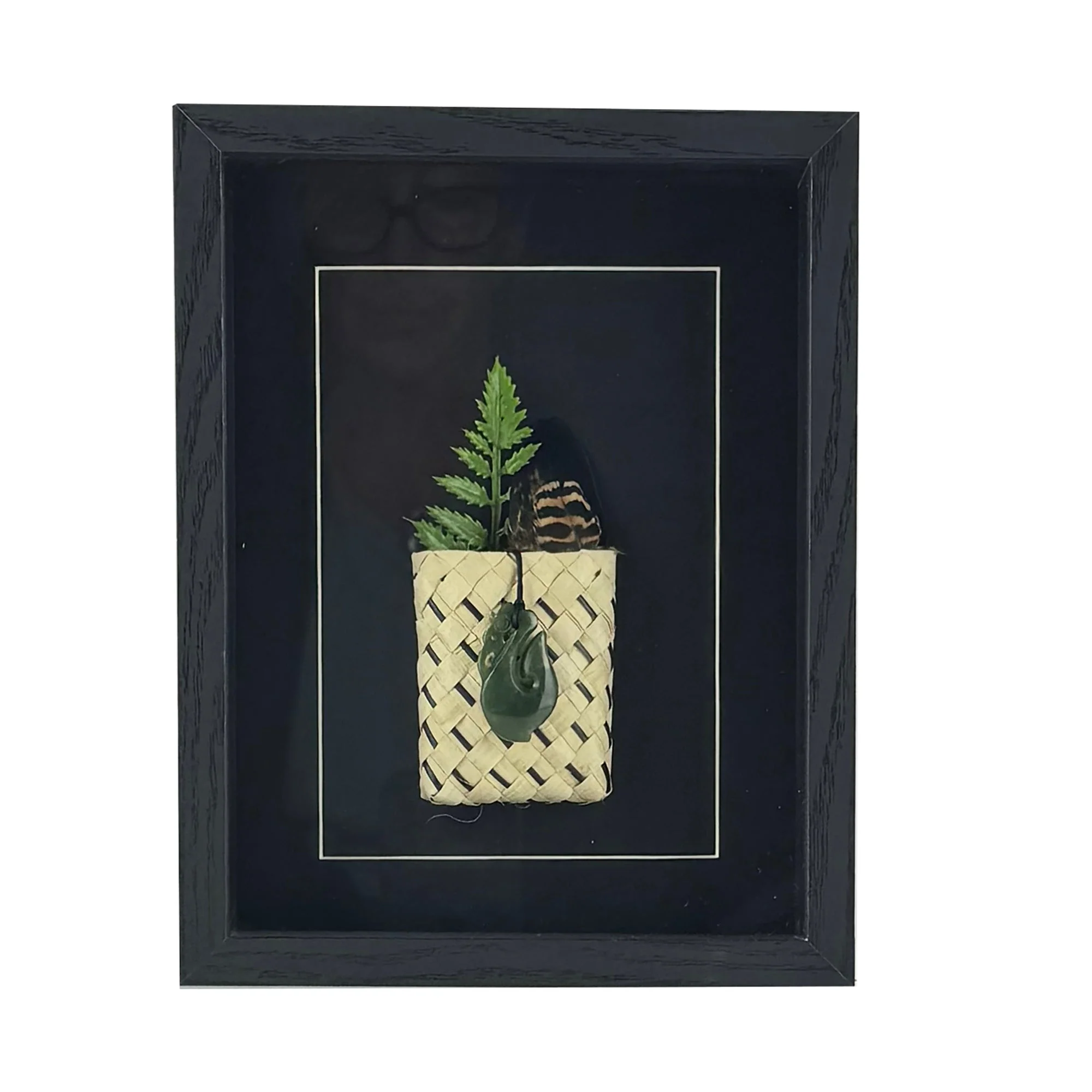 Genuine NZ Greenstone Manaia Protector Necklace in Shadow Box