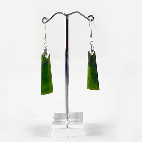 Genuine NZ Greenstone Māori Toki Earrings