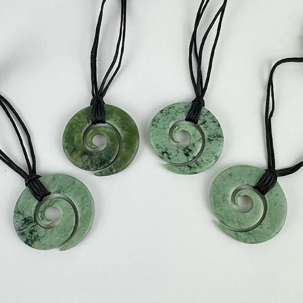 Genuine NZ Greenstone Open Koru Necklace – Maori Pounamu Pendant - Image 3