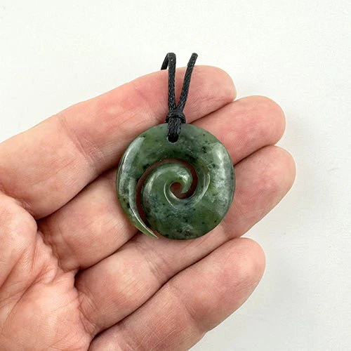 Genuine NZ Greenstone Open Koru Necklace - Māori Symbol of Peace - Image 3