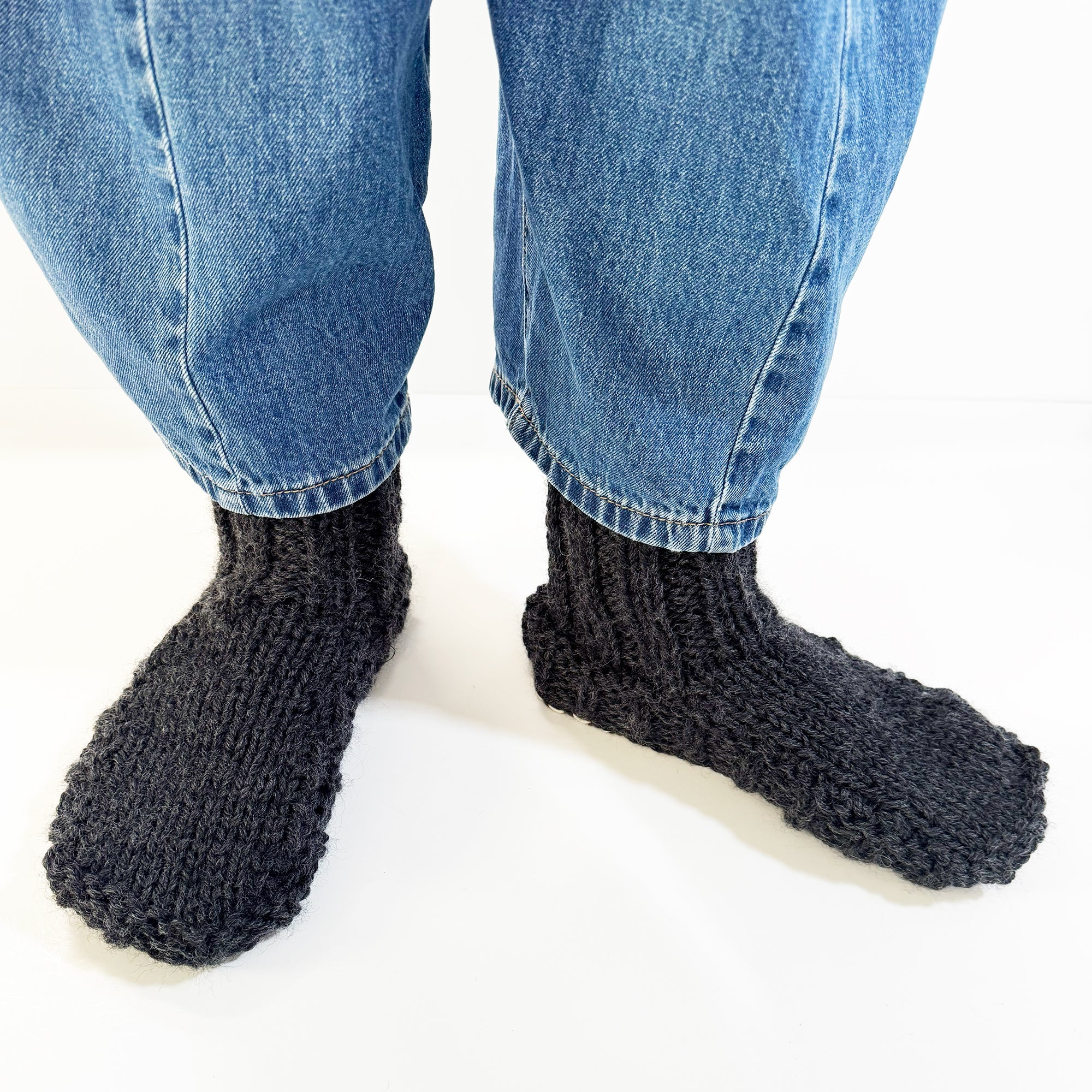 Grey NZ Slipper Socks with Sheepskin Sole - Warm and Comfy - Image 2