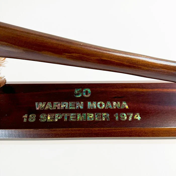 Large Maori Tewhatewha on Stand with Greenstone Blade - Image 5