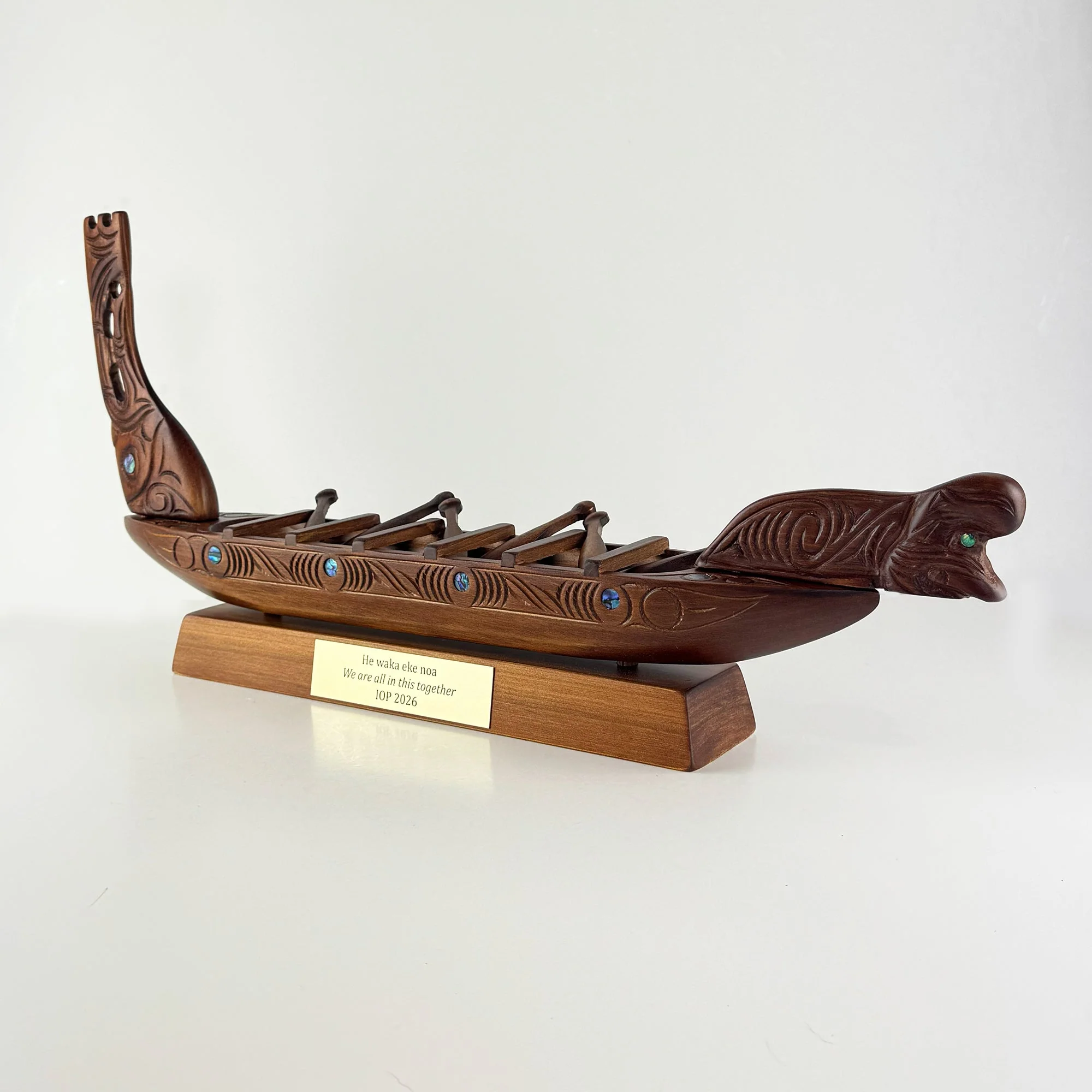 Large Maori War Canoe with Paddles - Image 5