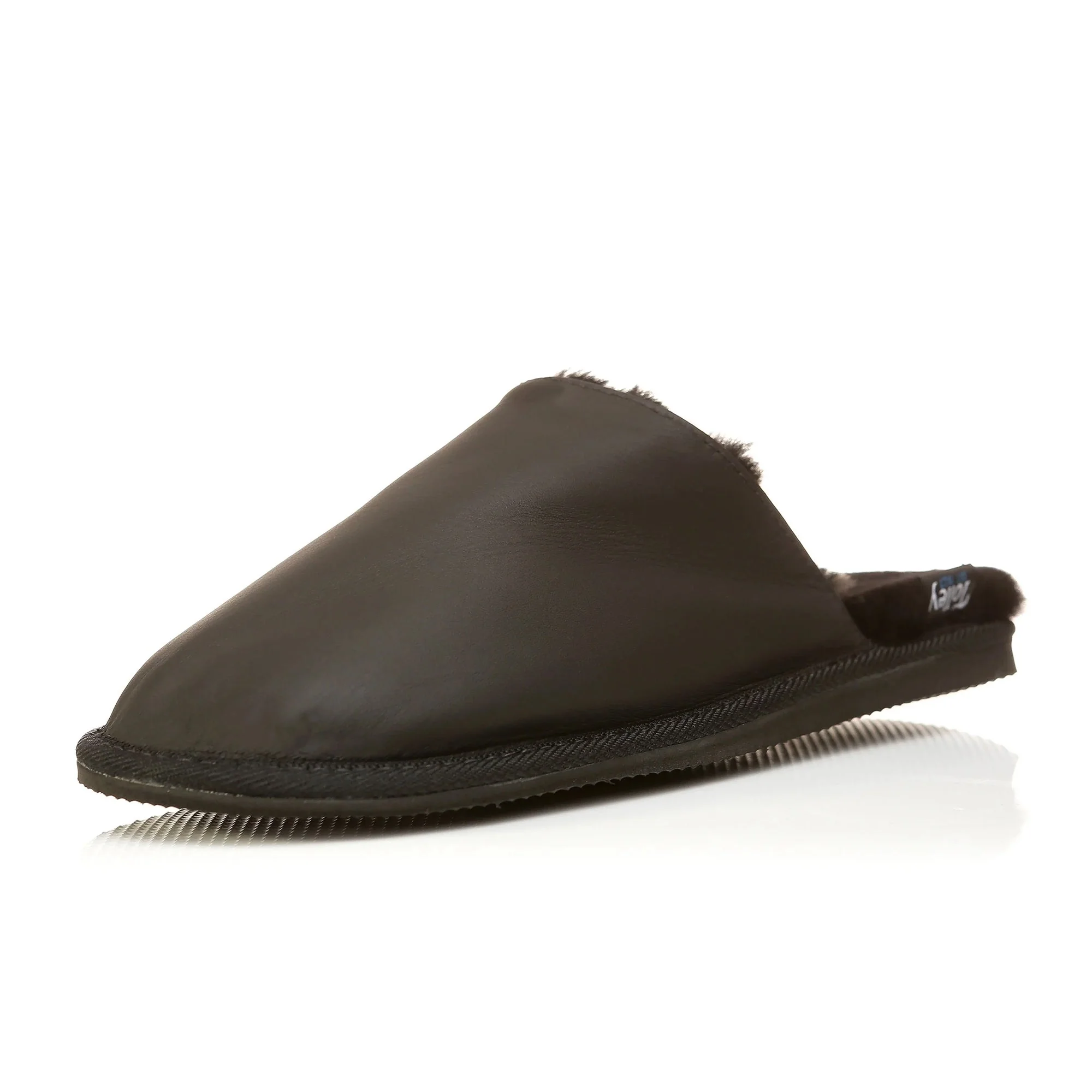 New Zealand Leather Slipper Scuffs with Sheepskin Lining - Image 2