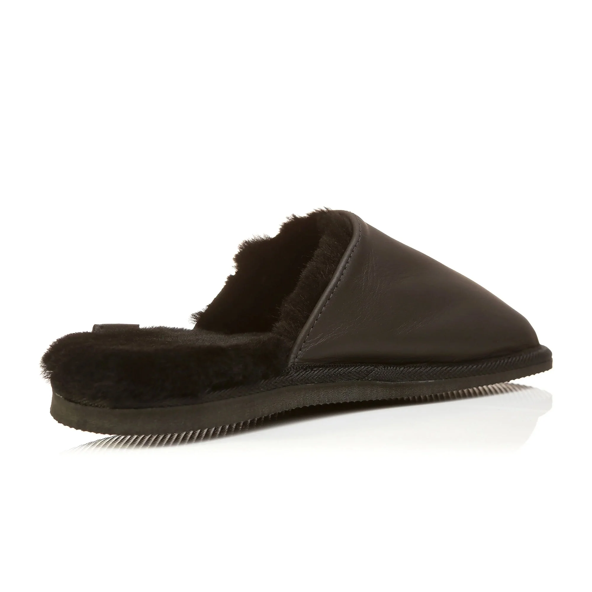 New Zealand Leather Slipper Scuffs with Sheepskin Lining - Image 4