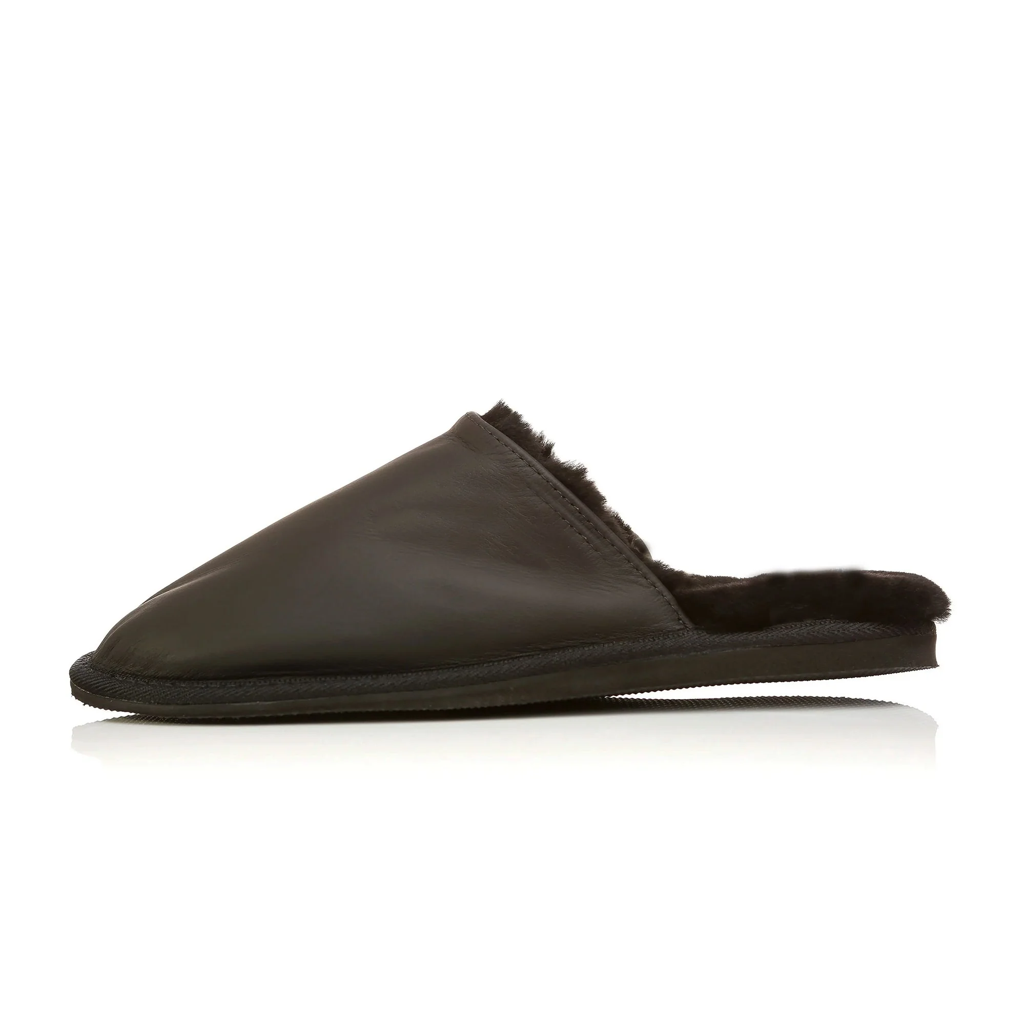 New Zealand Leather Slipper Scuffs with Sheepskin Lining - Image 5