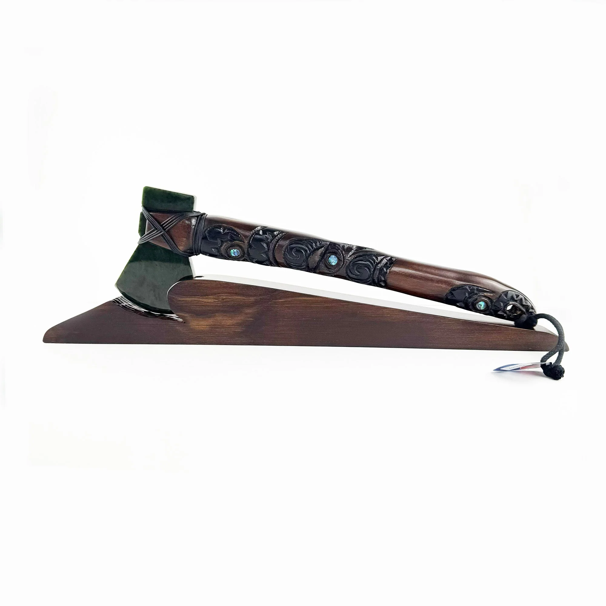 Māori Axe Toki Kaka Poto with Greenstone Head - Image 24