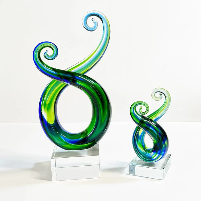 Maori Glass Twist Koru Trophy or Ornament - 3 Sizes - Image 2