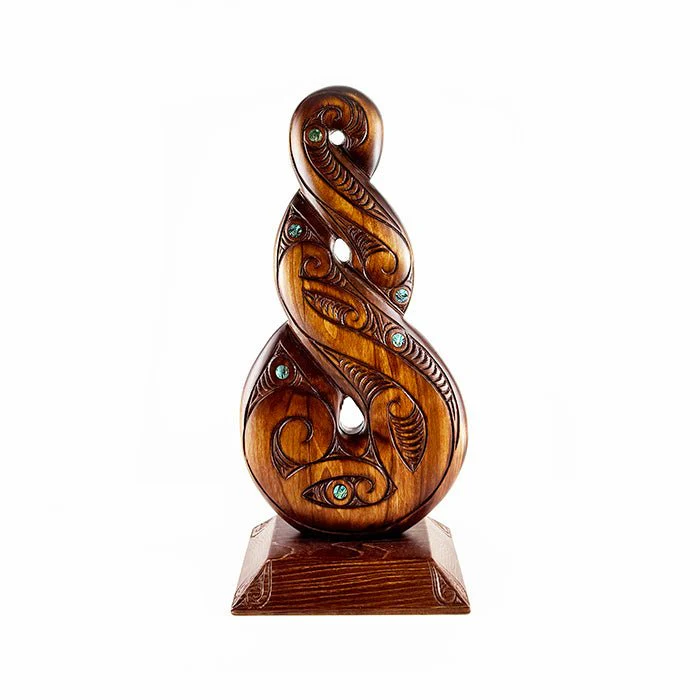 Massive 59cm Carved Maori Pikorua Twist Trophy - Symbol of Love or Friendship