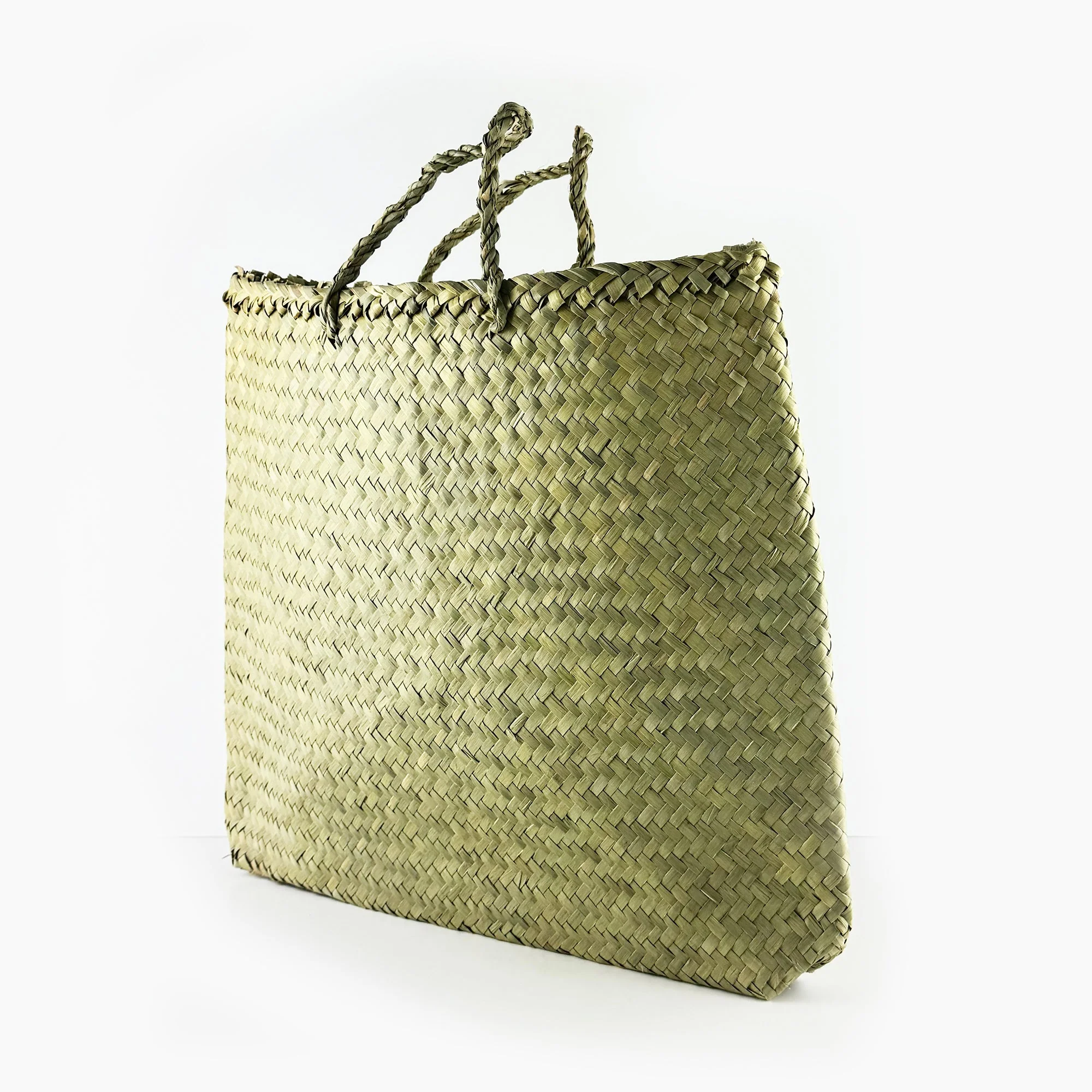 Large Maori Style Flax Kete Basket 37 x 41cm - Image 3