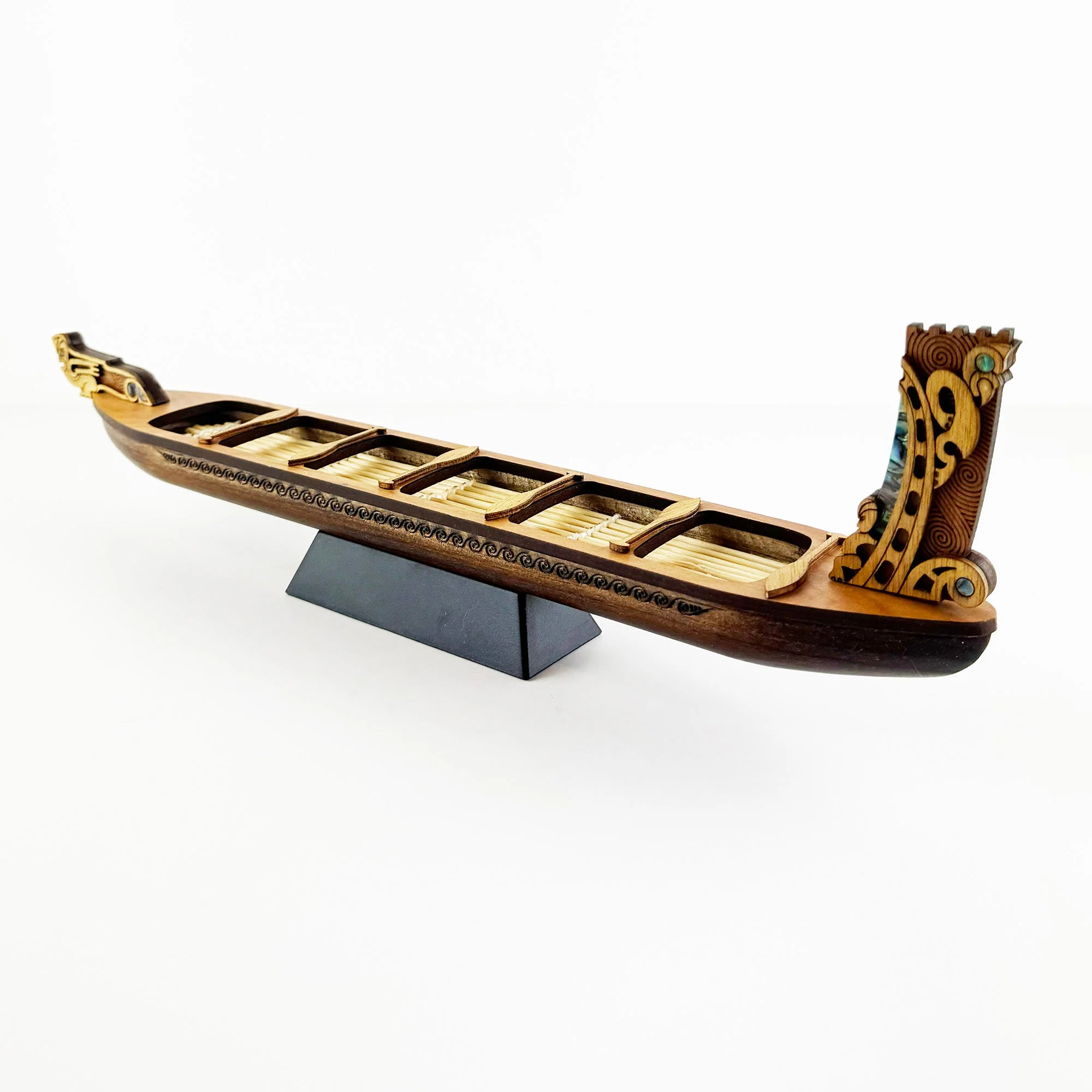 Medium Size NZ Māori Waka Taua War Canoe - Ornament and Trophy