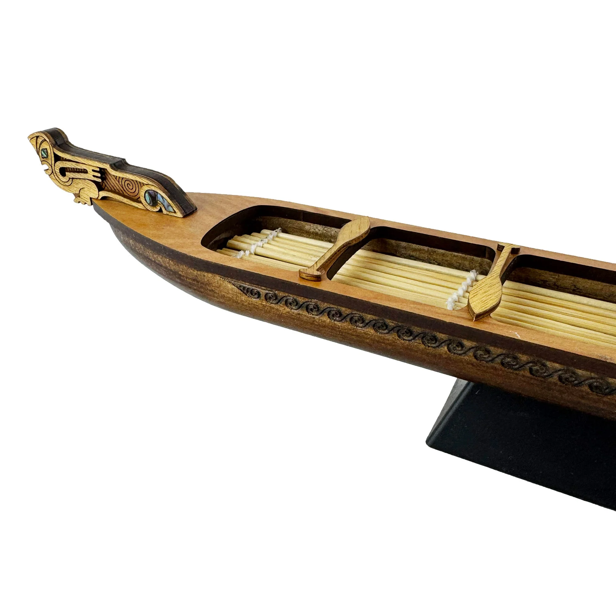 Medium Size NZ Māori Waka Taua War Canoe - Ornament and Trophy - Image 3