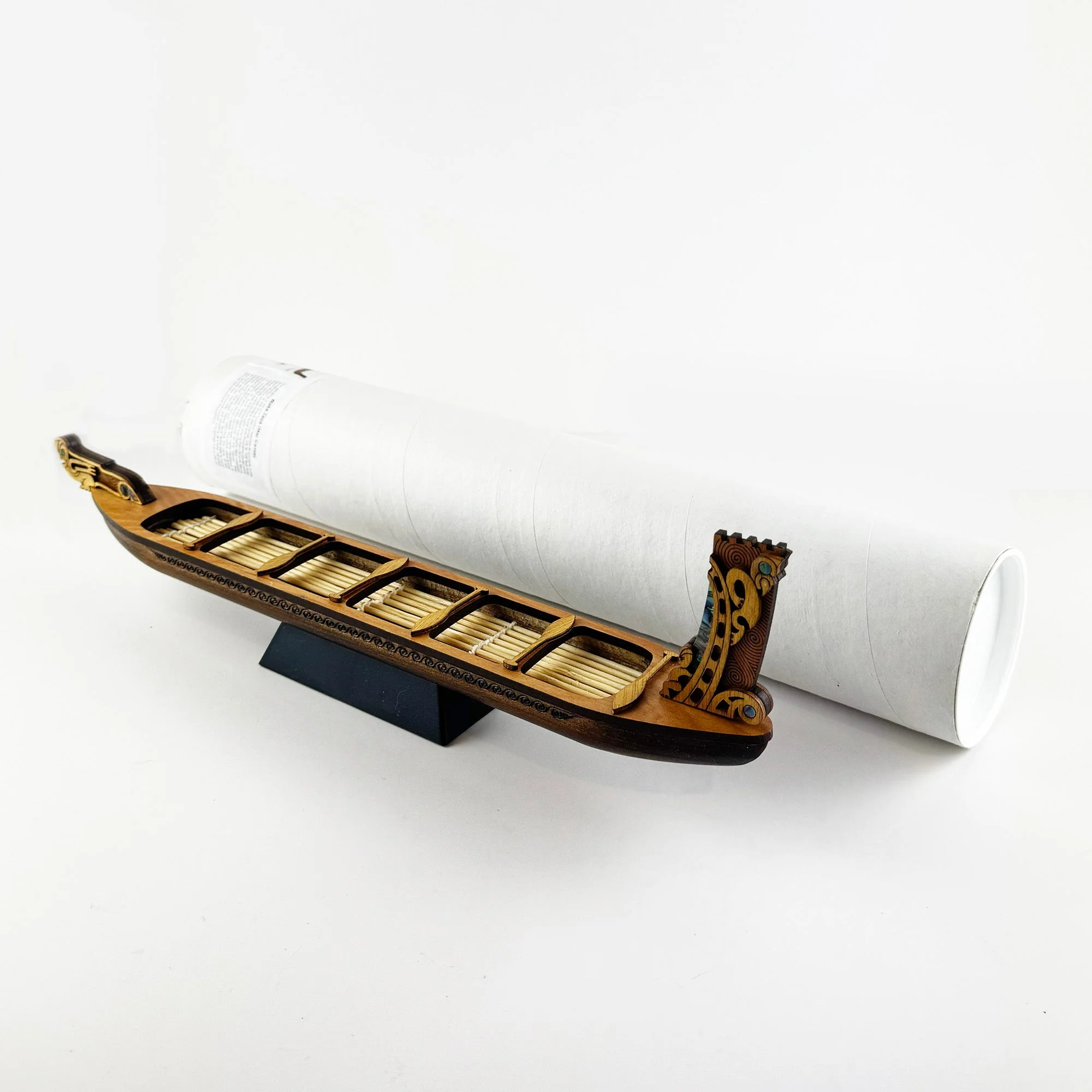 Medium Size NZ Māori Waka Taua War Canoe - Ornament and Trophy - Image 5