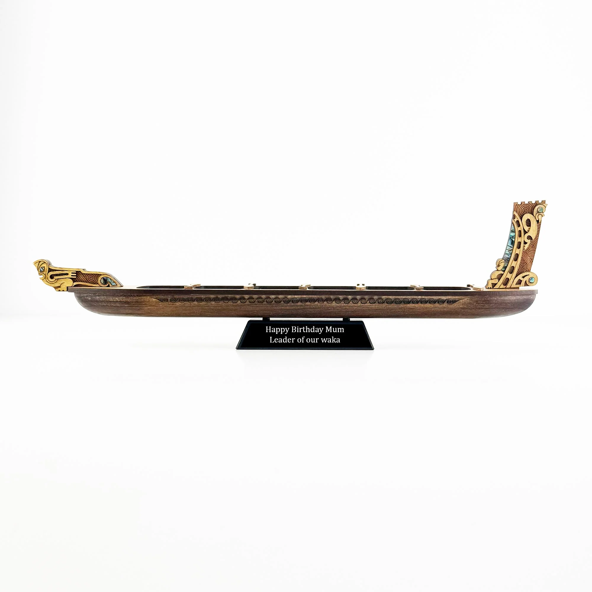 Medium Size NZ Māori Waka Taua War Canoe - Ornament and Trophy - Image 6
