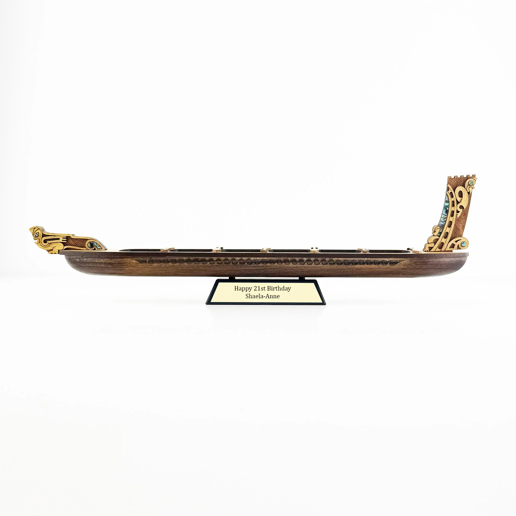 Medium Size NZ Māori Waka Taua War Canoe - Ornament and Trophy - Image 7
