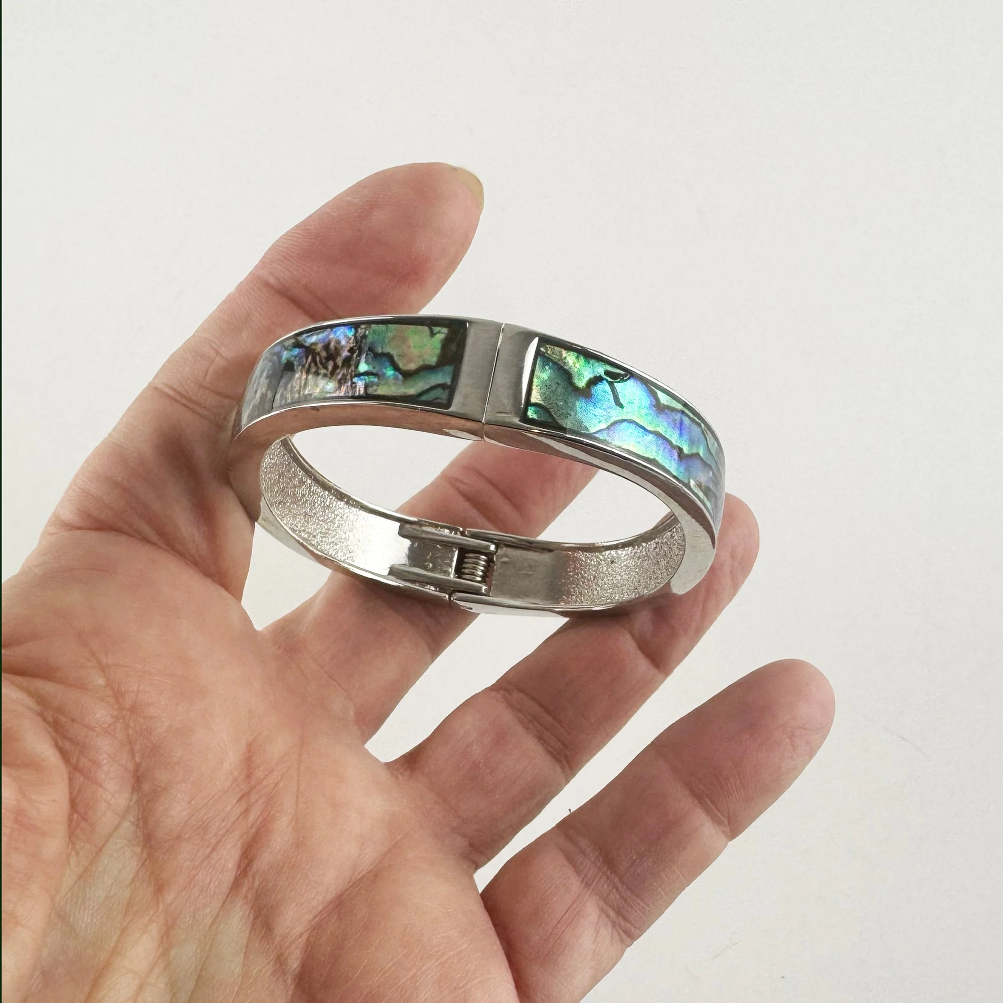 New Zealand Paua Magnetic Hinged Bangle - Image 3