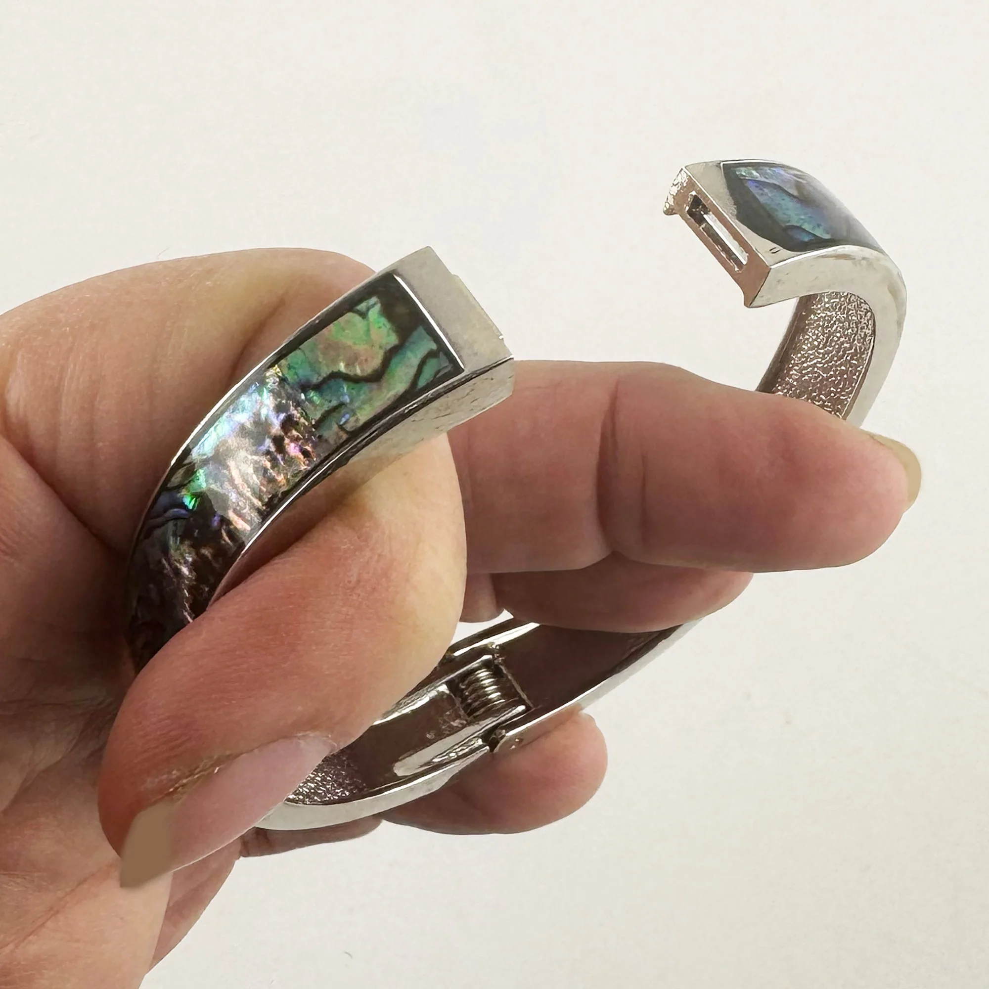 New Zealand Paua Magnetic Hinged Bangle - Image 4