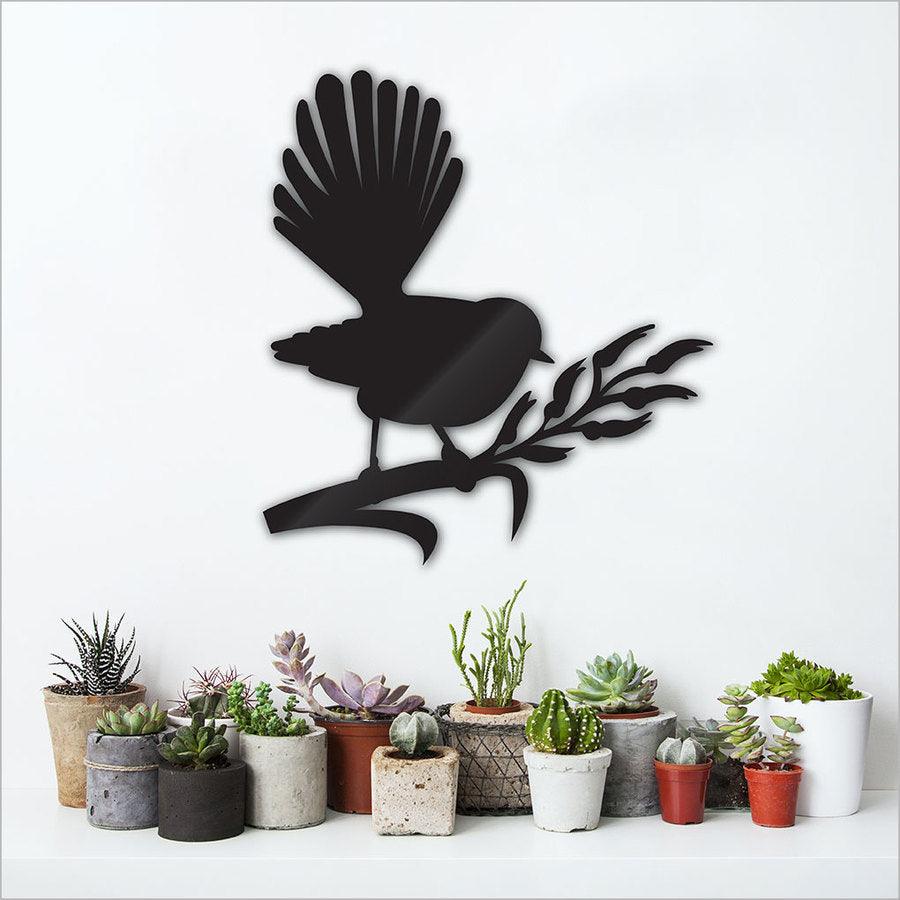 NZ Fantail on Flax Wall Panel or Mirror
