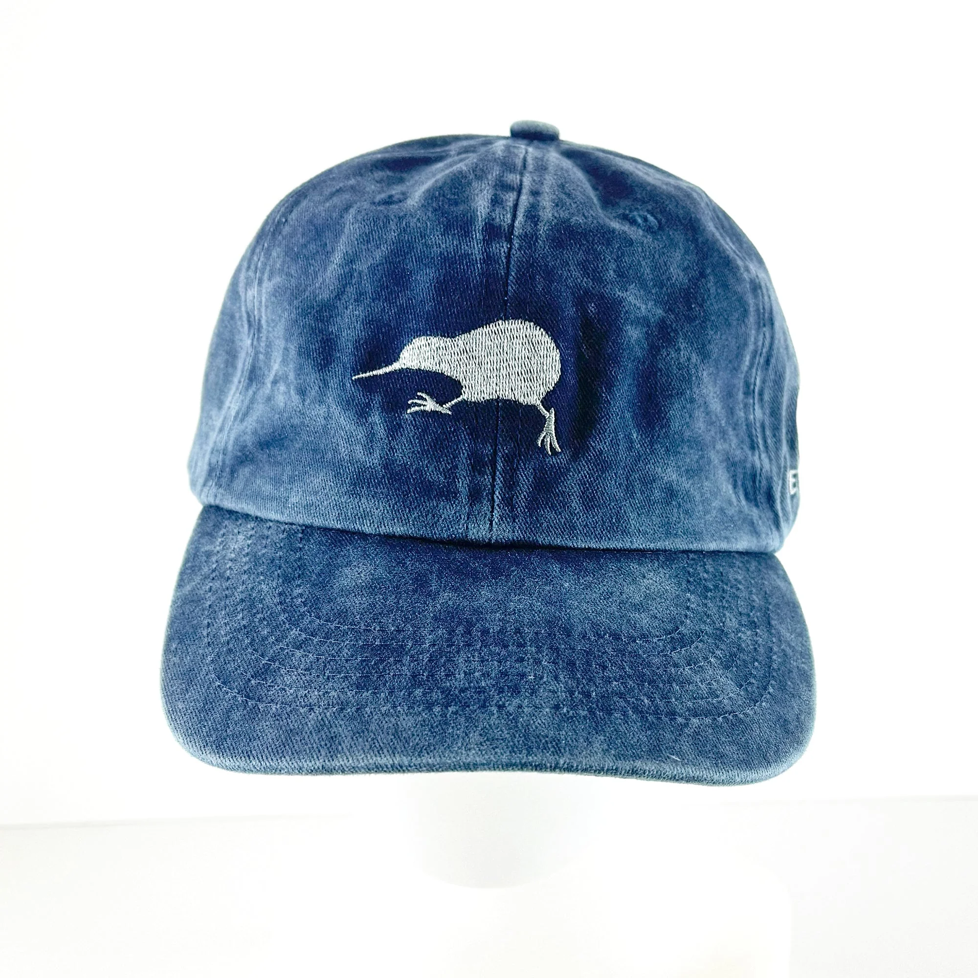 NZ Running Kiwi Bird Cap in Washed Navy with NZ Flag - Image 2
