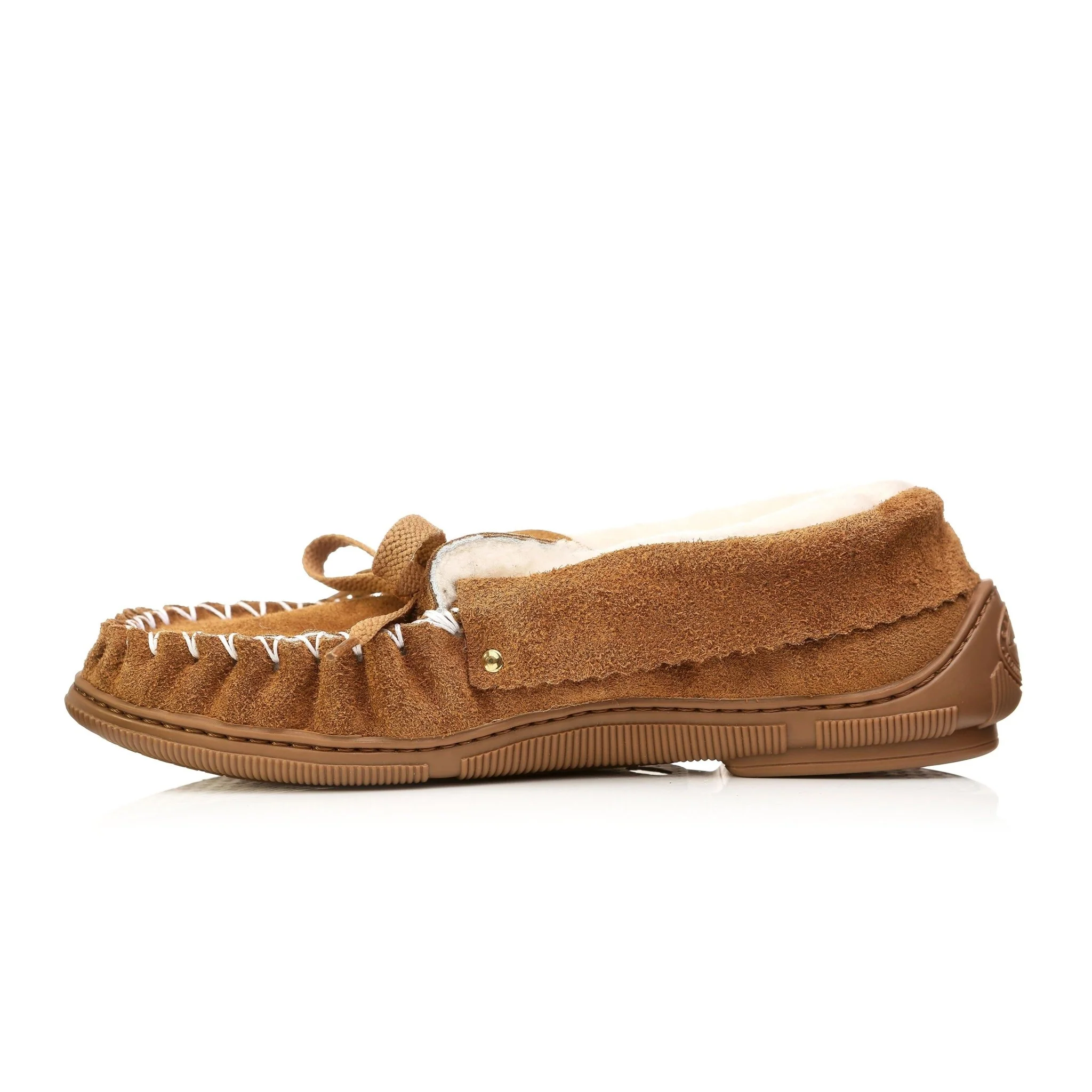 NZ Sheepskin Moccasins with Rugged Outdoor Sole and Laces for a Perfect Fit - Image 3
