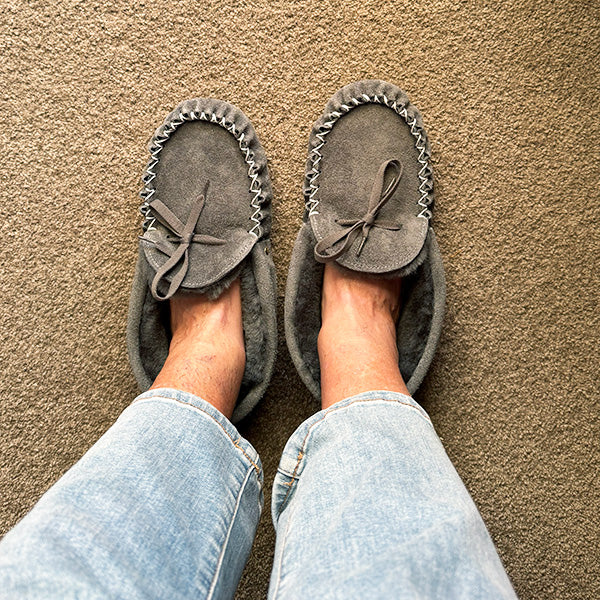 NZ Sheepskin Moccasins with Soft Indoor Sole and Laces for the Perfect Fit - Image 4
