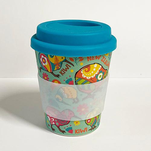 Pretty Paisley Kiwi Bamboo Coffee Cup - Image 2