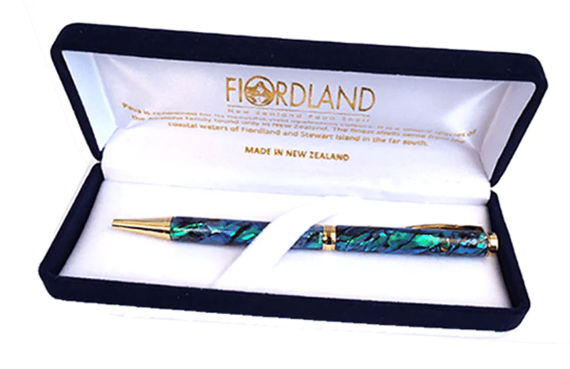 Quality NZ Paua Shell Pen in Velvet Box