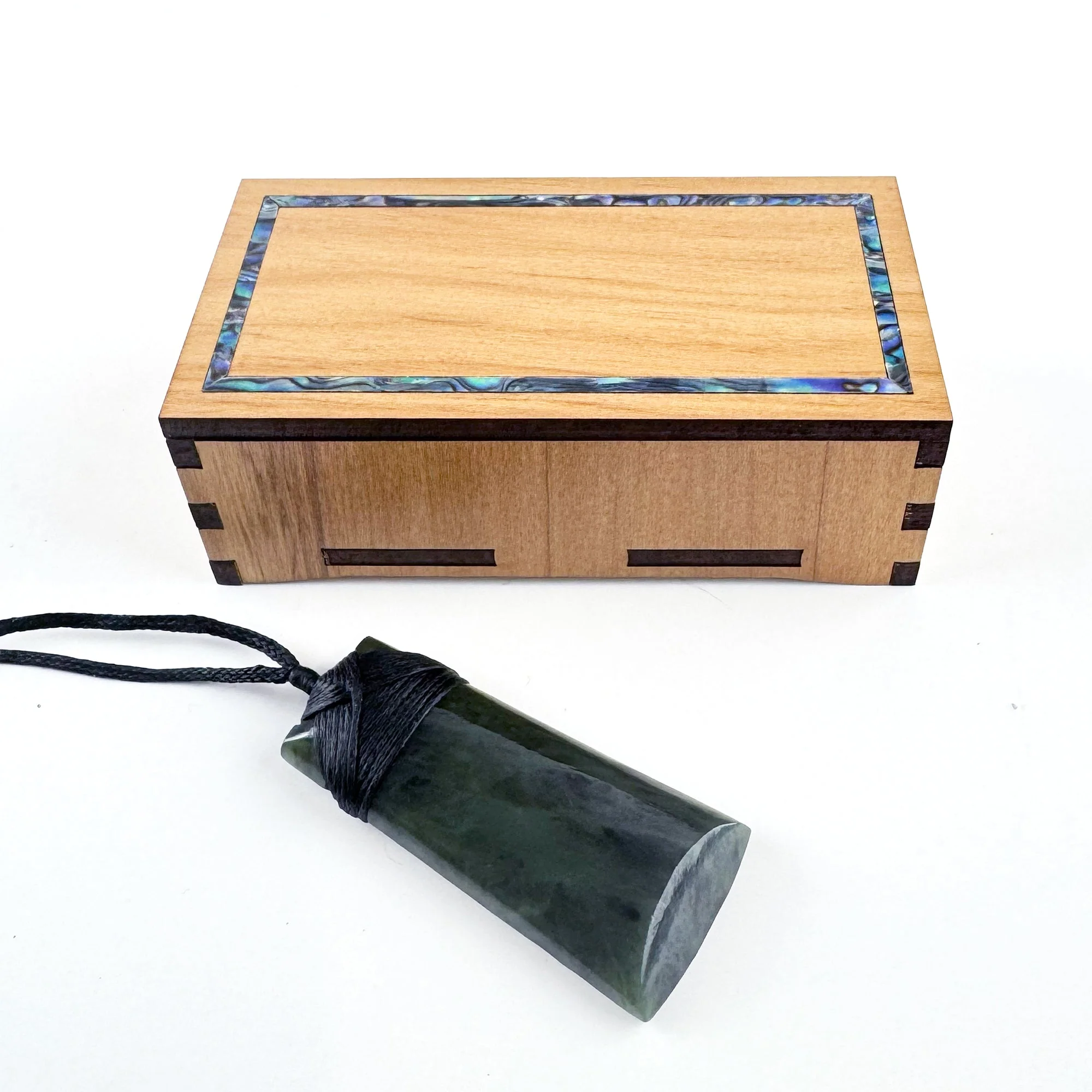 Rectangular Rimu and Paua Jewellery Gift Box with Optional Engraving - Image 3