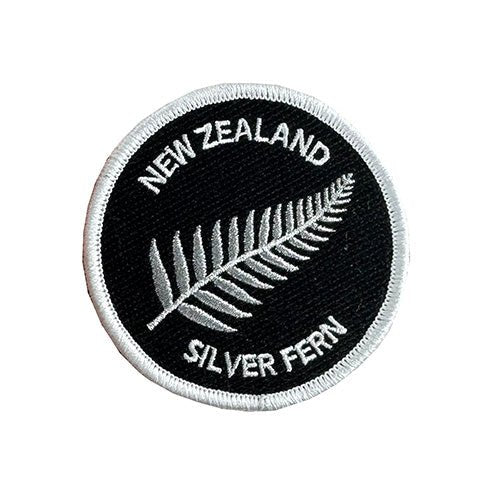 Round NZ Silver Fern Iron On Patch