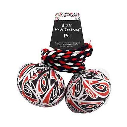 Set of Poi with Māori Patterned Cover