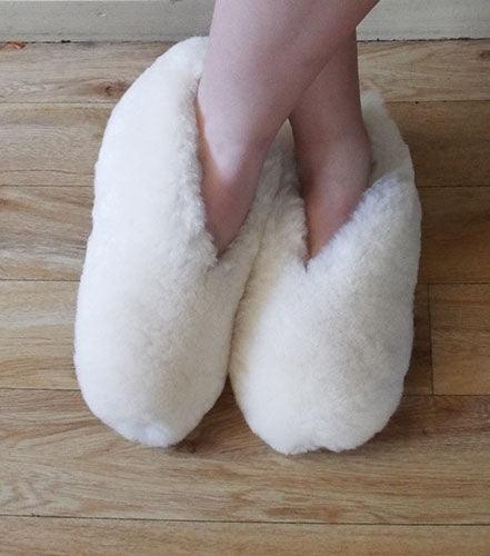 Sheepskin Wool Out Slippers with Suede Soles - the Warmest Possible - Image 3