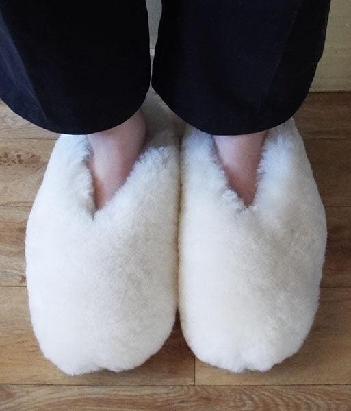 Sheepskin Wool Out Slippers with Suede Soles - the Warmest Possible - Image 9