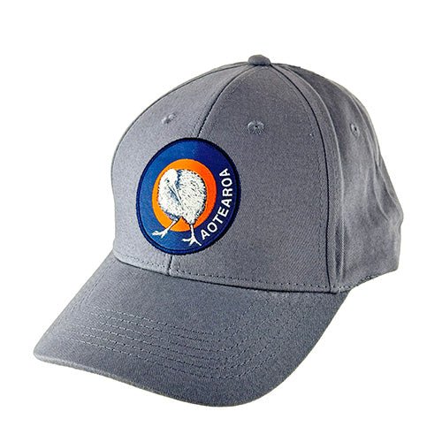Steel Grey Aotearoa New Zealand Cap with Kiwi Patch